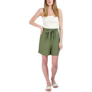 BCBGeneration Women's M Green Relaxed Stretch Pocket Tie Waist Short OS37-10